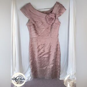 Lizzatti pink Dress Size 8 Rosette Tiered Coctail